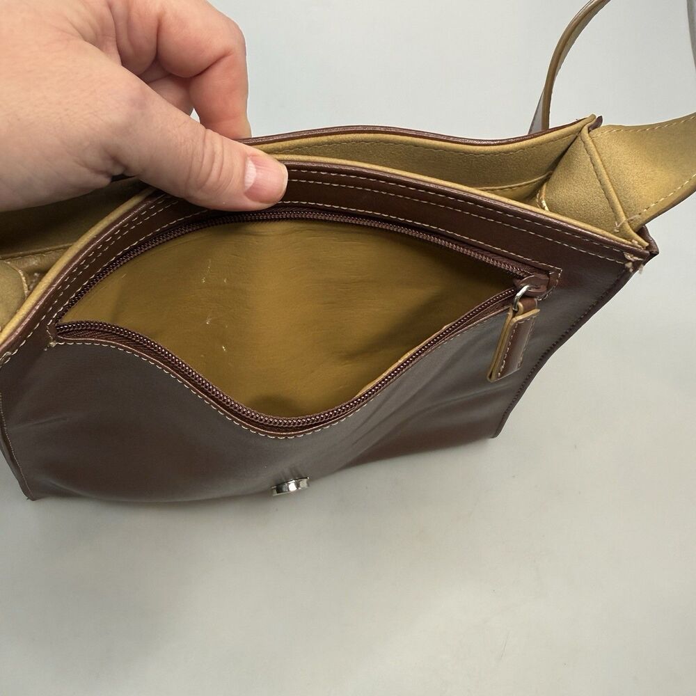 Vintage Mondani New York Brown Faux Leather Structured Shoulder Bag Purse EUC - Picture 13 of 15